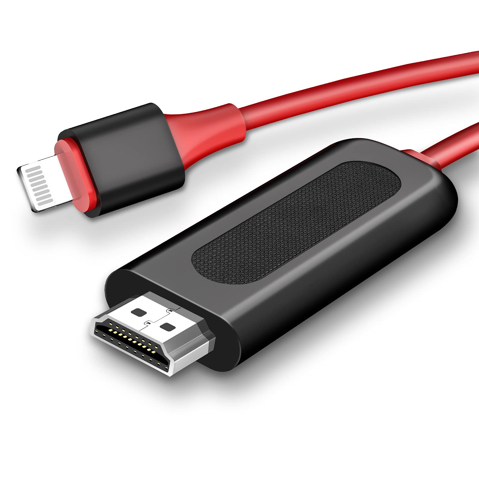 Apple MFi Certified Lightning to HDMI Adapter Cable - 2K Digital AV Sync Converter for iPhone iPad iPod (6.6ft Red) - Plug & Play for TV Monitor Projector | Perfect for Home Theater, Business Presentations & Gaming