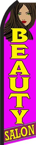 Beauty Salon Standard Size Swooper Feather Flag Sign - Eye-Catching Outdoor Advertising for Salons & Spas | Perfect for Grand Openings, Promotions & Street Visibility