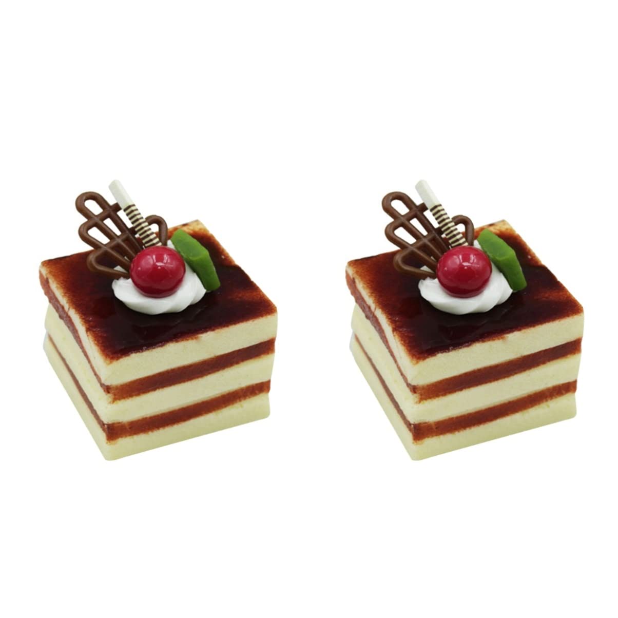 Bestoyard 2-Piece Realistic Artificial Fake Cake Set - Lifelike Simulation Dessert Toy for Home Decor, Photography Props, and Party Display