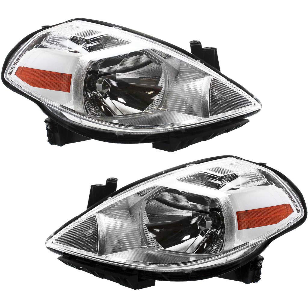 2007-2012 Nissan Versa Hatchback Headlight Assembly Pair - CAPA Certified Replacement with Bulbs (Driver & Passenger Side) NI2502165 NI2503165 - Perfect for Night Driving & Foggy Conditions