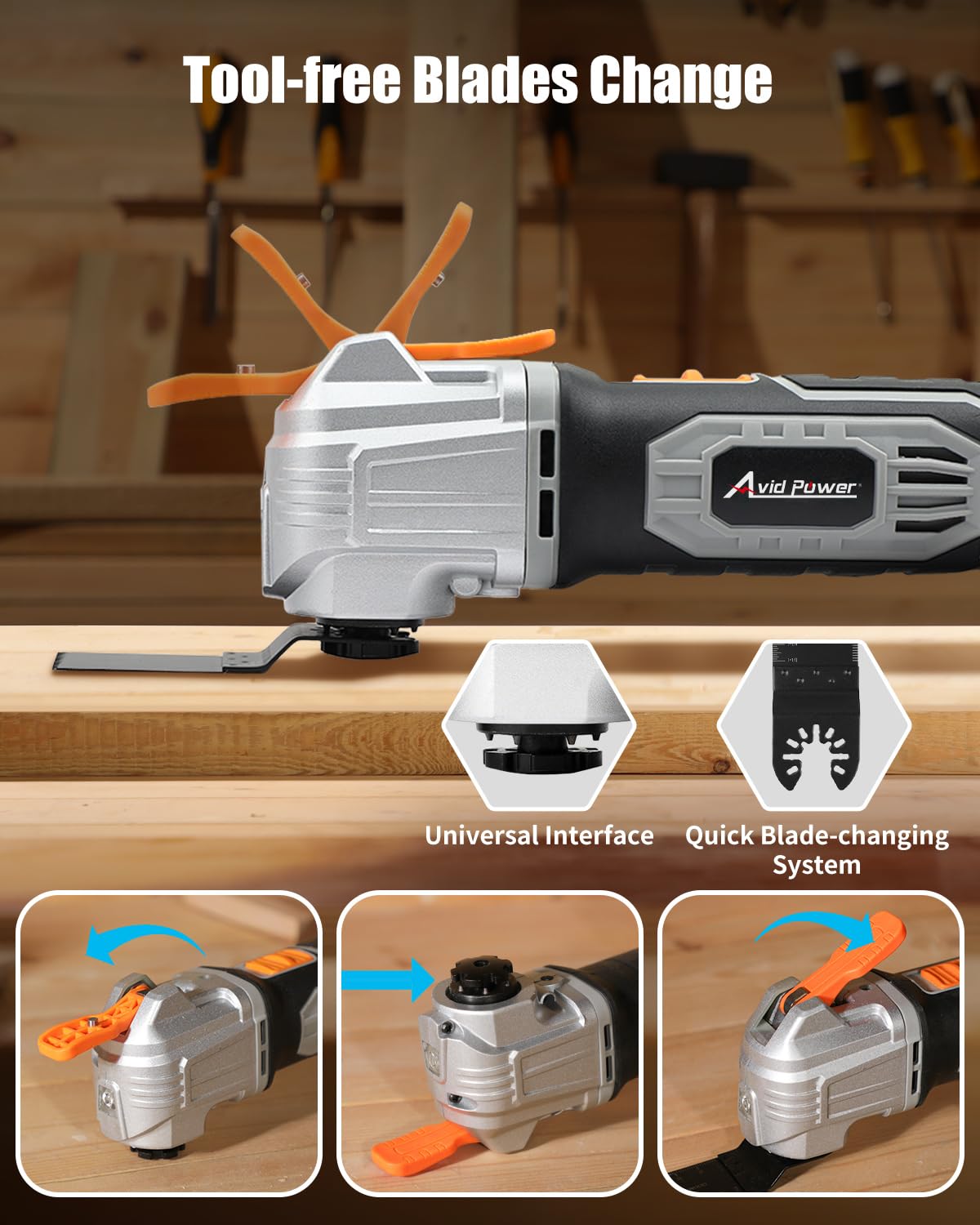 **AVID POWER 20V Cordless Oscillating Multi-Tool Kit with 31 Accessories – Variable Speed Oscillating Saw for Scraping, Cutting, Grinding & Sanding – Perfect for DIY Projects, Home Renovation & Woodworking**