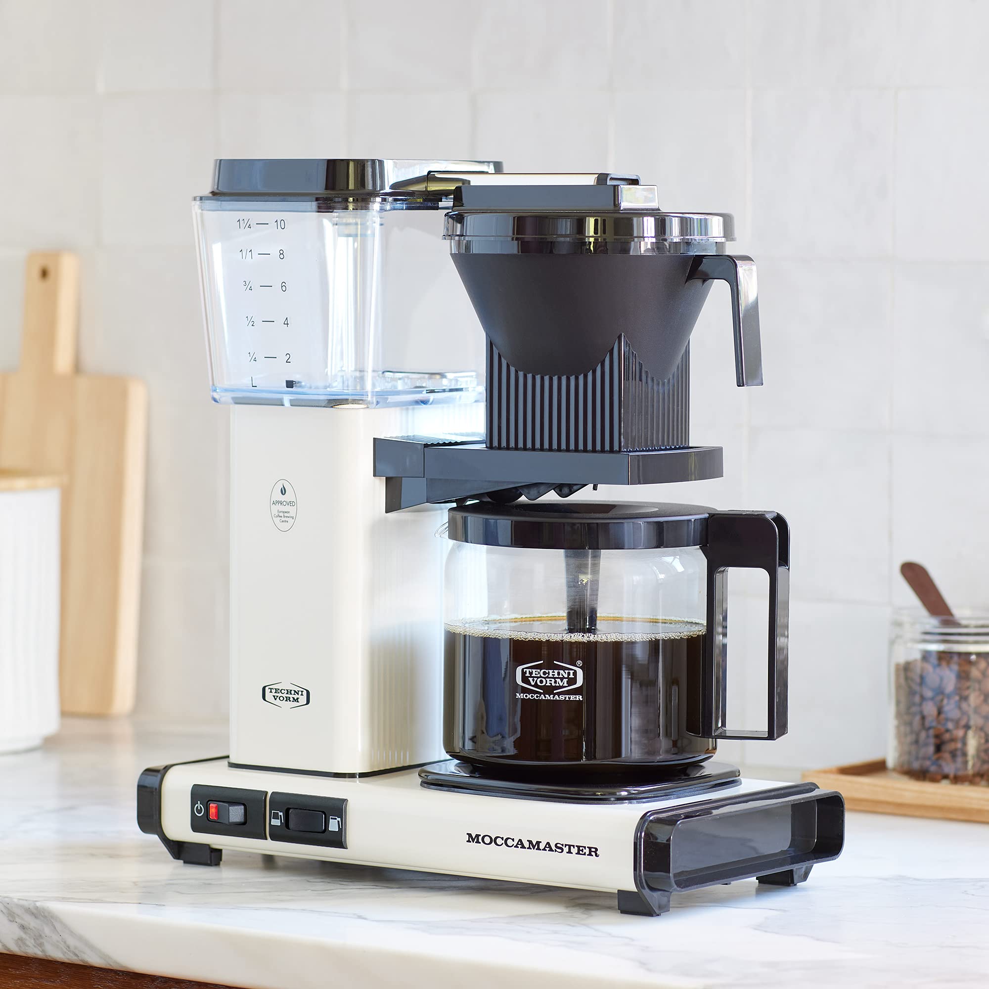 Moccamaster KBGV Select 10-Cup Drip Coffee Maker - 40oz (1.25L) Thermal Carafe, Off-White - Perfect for Home, Office & Entertaining - Specialty Coffee Brewer for Fresh, Hot Coffee All Day