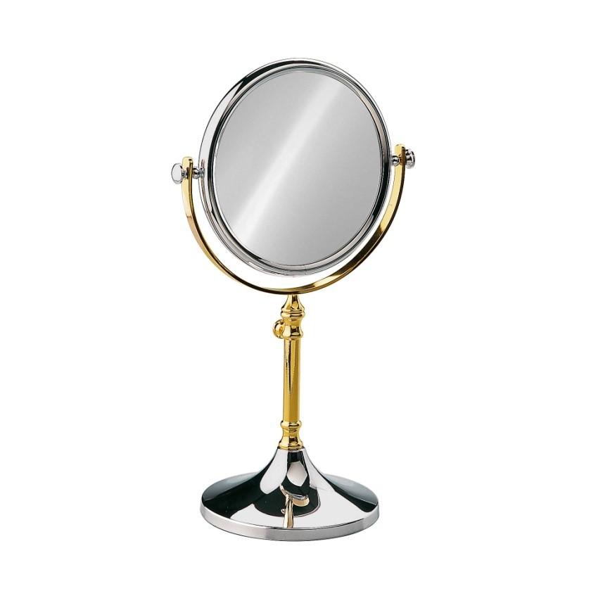 Windisch Free Standing Extensible Round Double Face Mirror - Adjustable Vanity Mirror for Makeup, Shaving & Home Decor - 360° Rotating Floor Mirror for Bedroom, Bathroom or Dressing Room