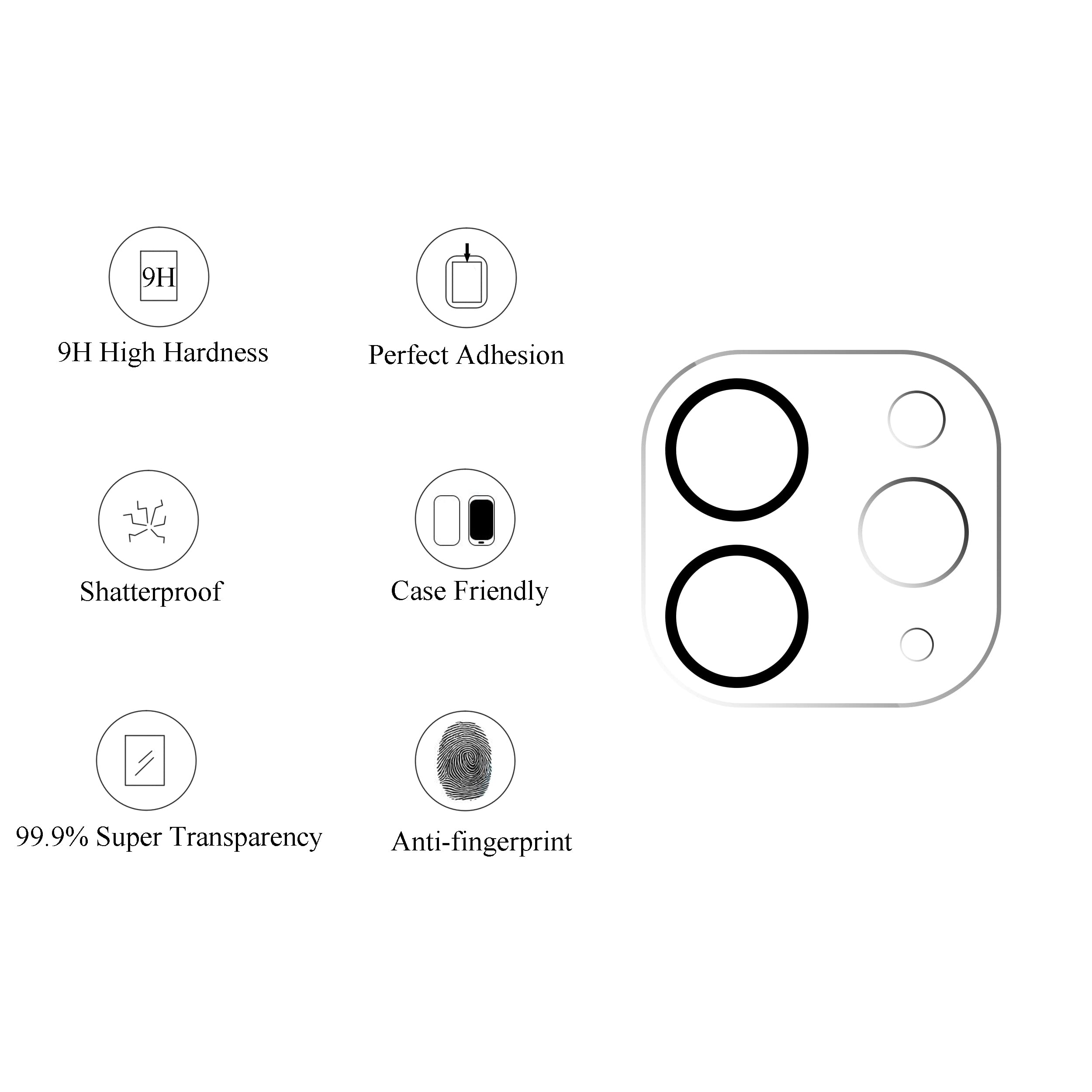 Ailun 9H Tempered Glass Camera Lens Protector for iPad Pro 11