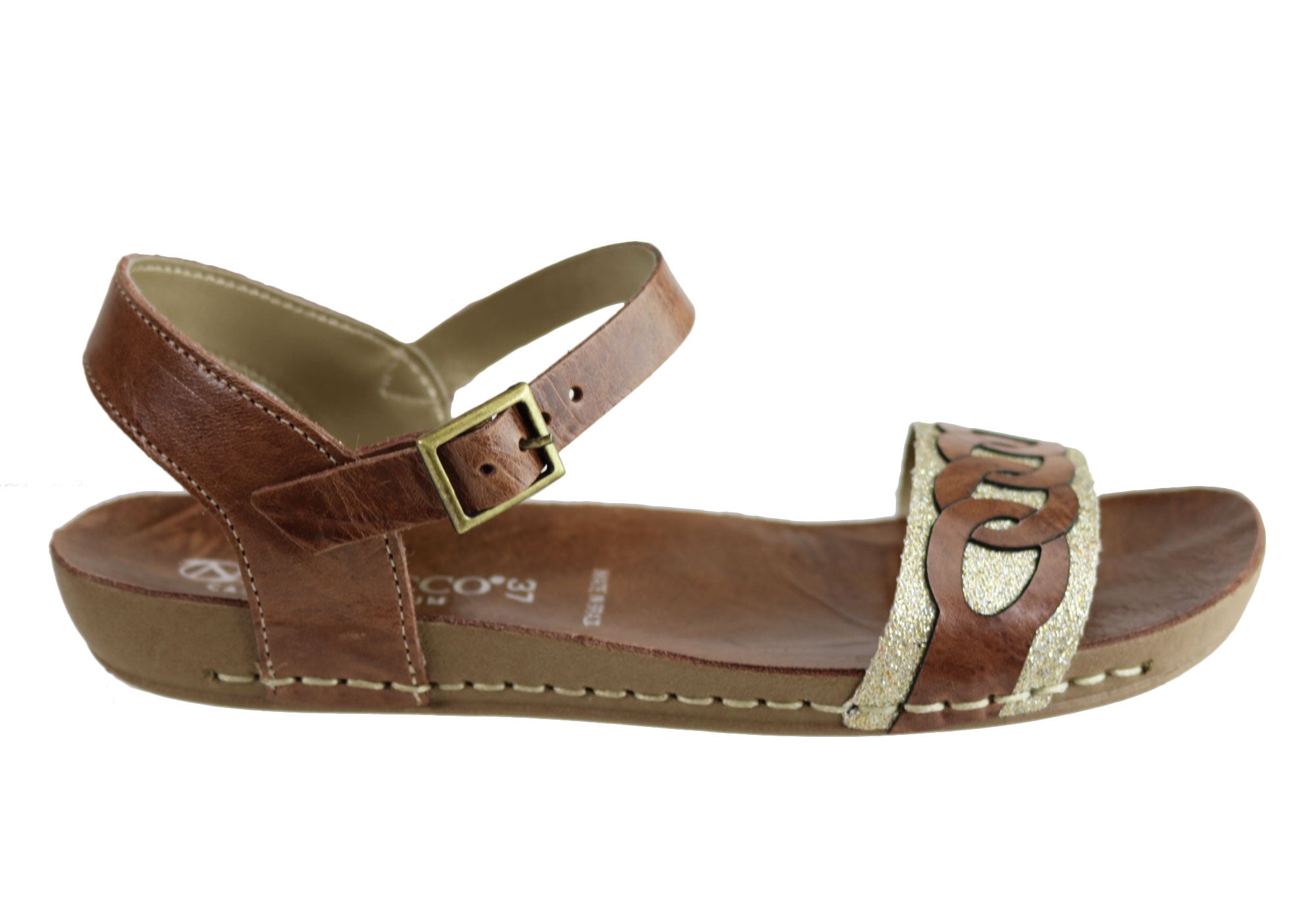 Andacco Corrie Women's Comfortable Leather Flat Sandals - Handmade in Brazil - Perfect for Summer, Beach & Casual Outings