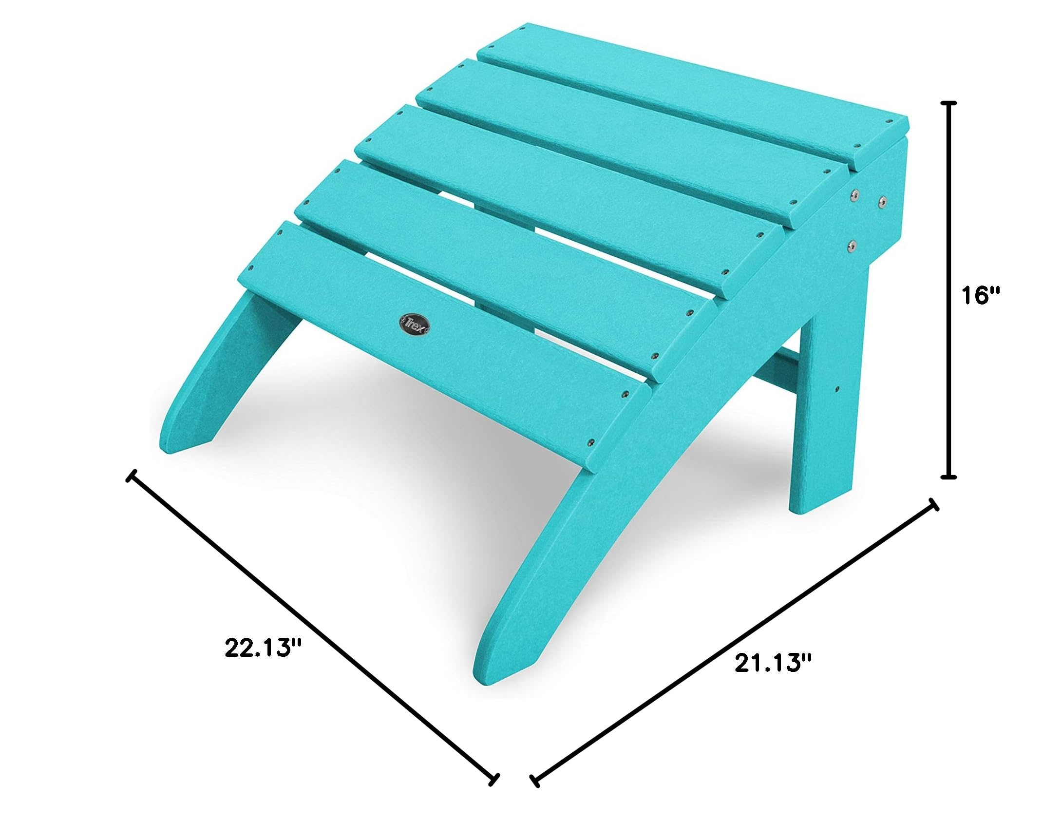 Trex Outdoor Furniture Yacht Club Ottoman - Weather-Resistant Patio Seating with Aruba Teak Finish | Perfect for Poolside, Deck, and Backyard Relaxation
