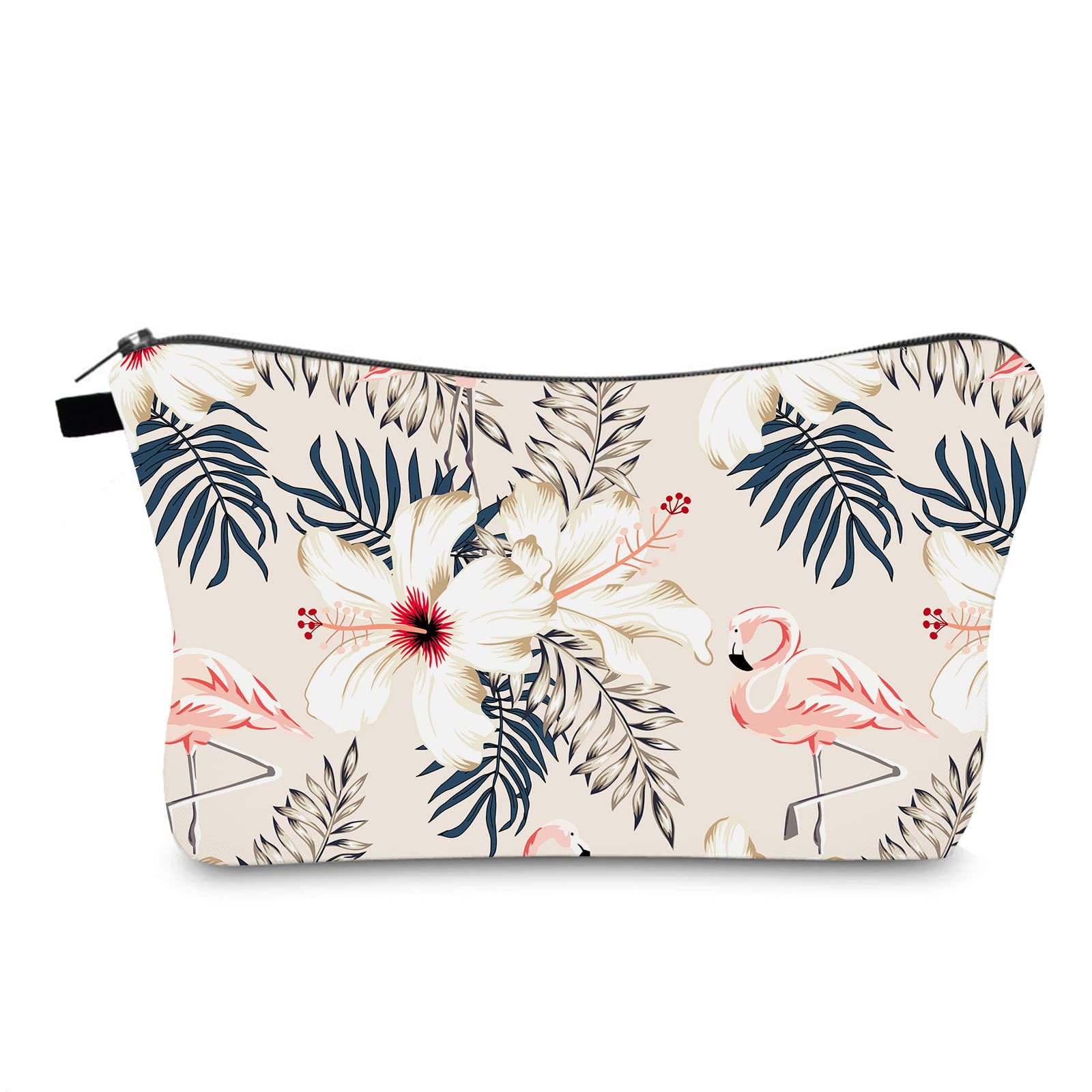 Waterproof Flamingo Makeup Bag for Women & Girls - Travel Cosmetic Organizer Pouch with Zipper, Portable Toiletry Storage for Gym, Beach & Vacation Essentials