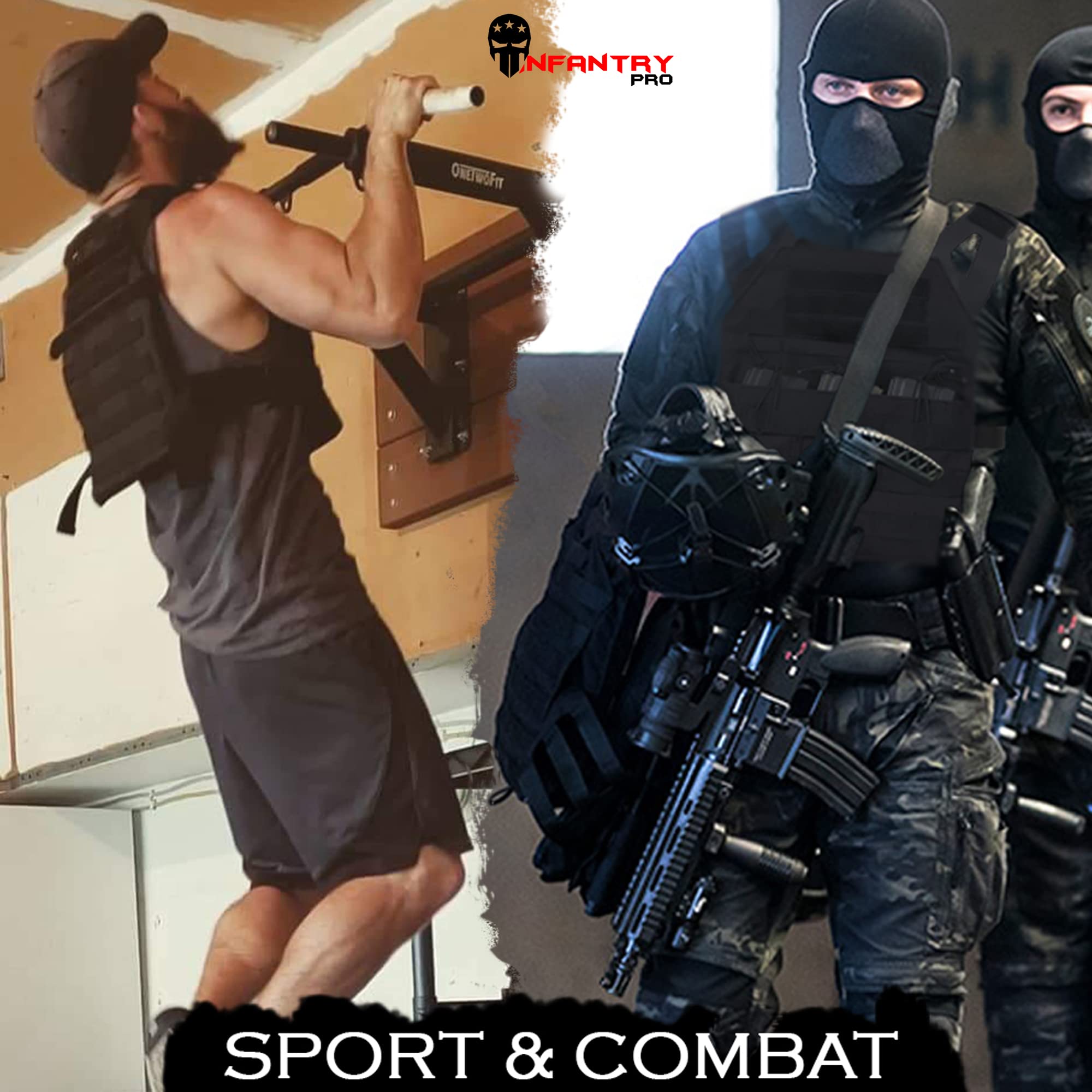 InfantryPro Tactical Vest for Airsoft - Military Plate Carrier, Police & Sniper Gear - Ballistic Protection for Airsoft Guns & BB Replicas - Perfect for Airsoft Battles, Training & Outdoor Tactical Scenarios