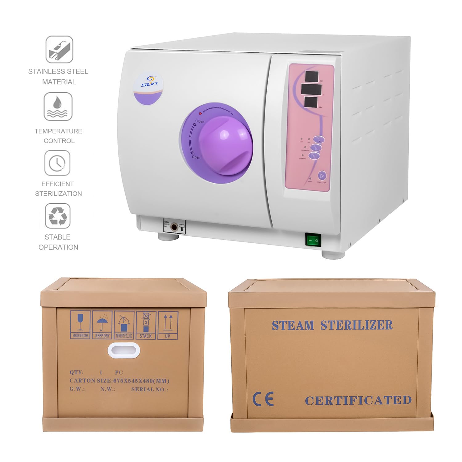 Global Dental 18L Lab Autoclave - High Pressure Vacuum Steam Sterilizer, Mini330 Thermal Stainless Steel for Dental Clinics, Hospitals & Laboratories - Perfect for Sterilizing Dental Instruments, Surgical Tools & Medical Equipment