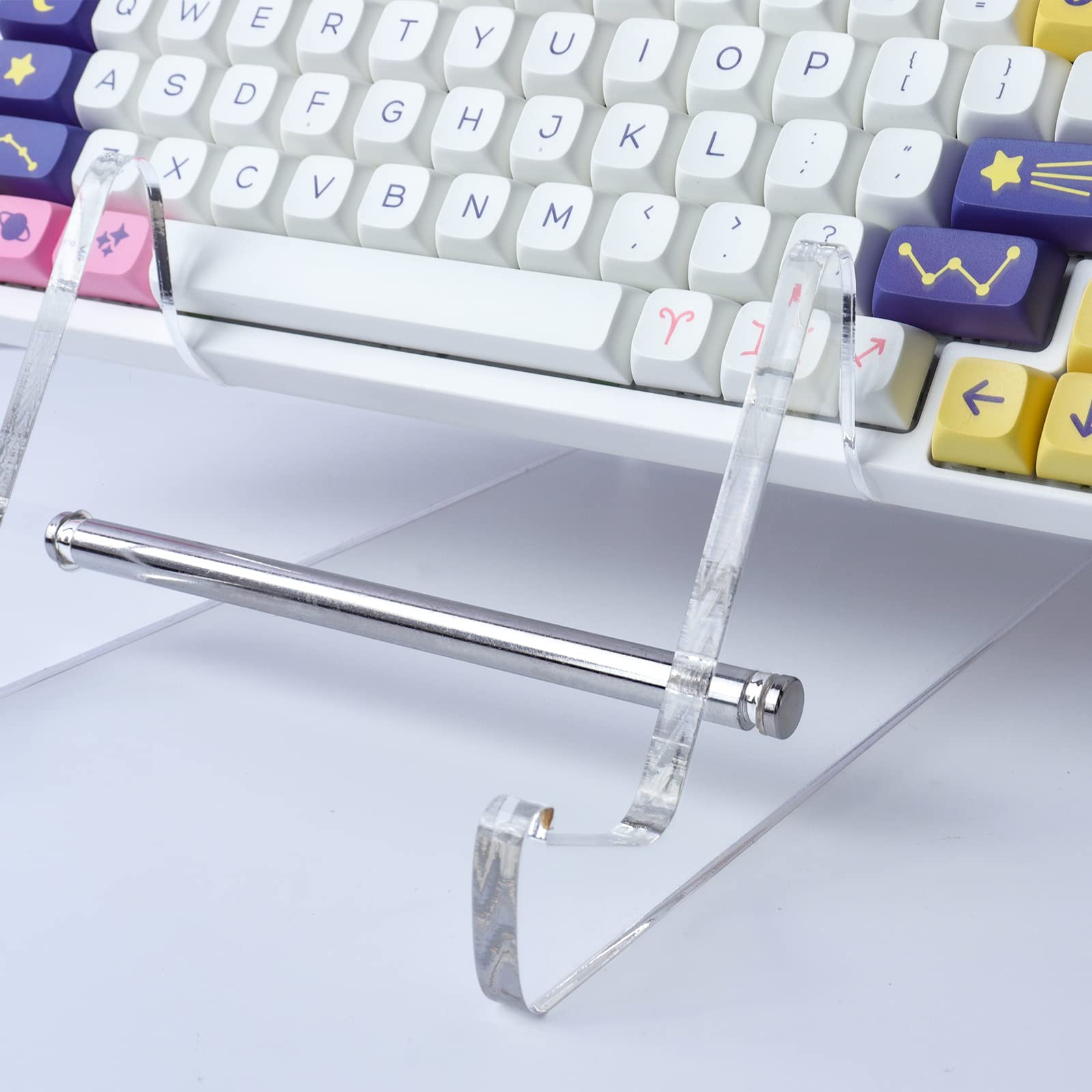 Hyekit 3-Tier Mechanical Keyboard Stand - Premium Clear Acrylic Display Rack for Gaming Keyboards - Perfect for Desk Organization & Streamer Setups