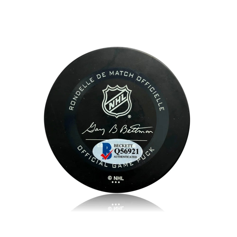 Mark Stone Signed Vegas Golden Knights Authentic On-Ice Puck with COA BAS Autograph - VGK Collectible for Hockey Fans & Memorabilia Enthusiasts - Perfect for Display, Gifts, and Sports Collections