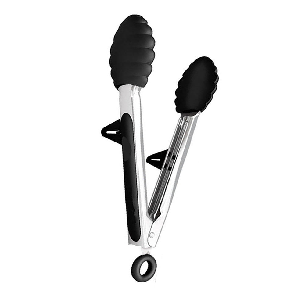 Premium Stainless Steel & Silicone Kitchen Tongs - Heat Resistant, Non-Slip Grip for Grilling, Cooking, Serving - Perfect for BBQ, Salad, Pasta & More