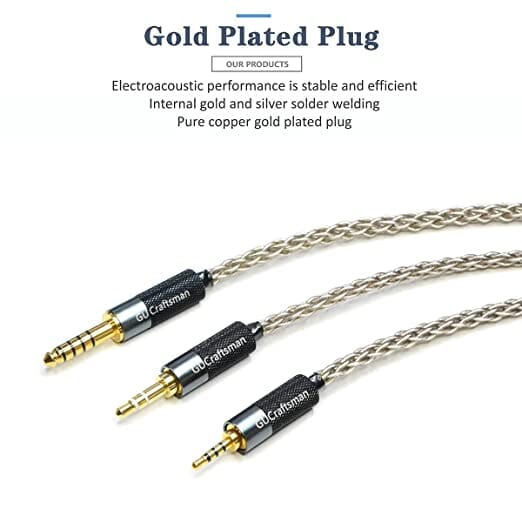 Premium GUCraftsman Audio Adapter - 2.5mm to 4.4mm & 3.5mm to 2.5mm/4.4mm Balanced Connector - Perfect for Headphones, Hi-Fi Systems, and Professional Audio Equipment