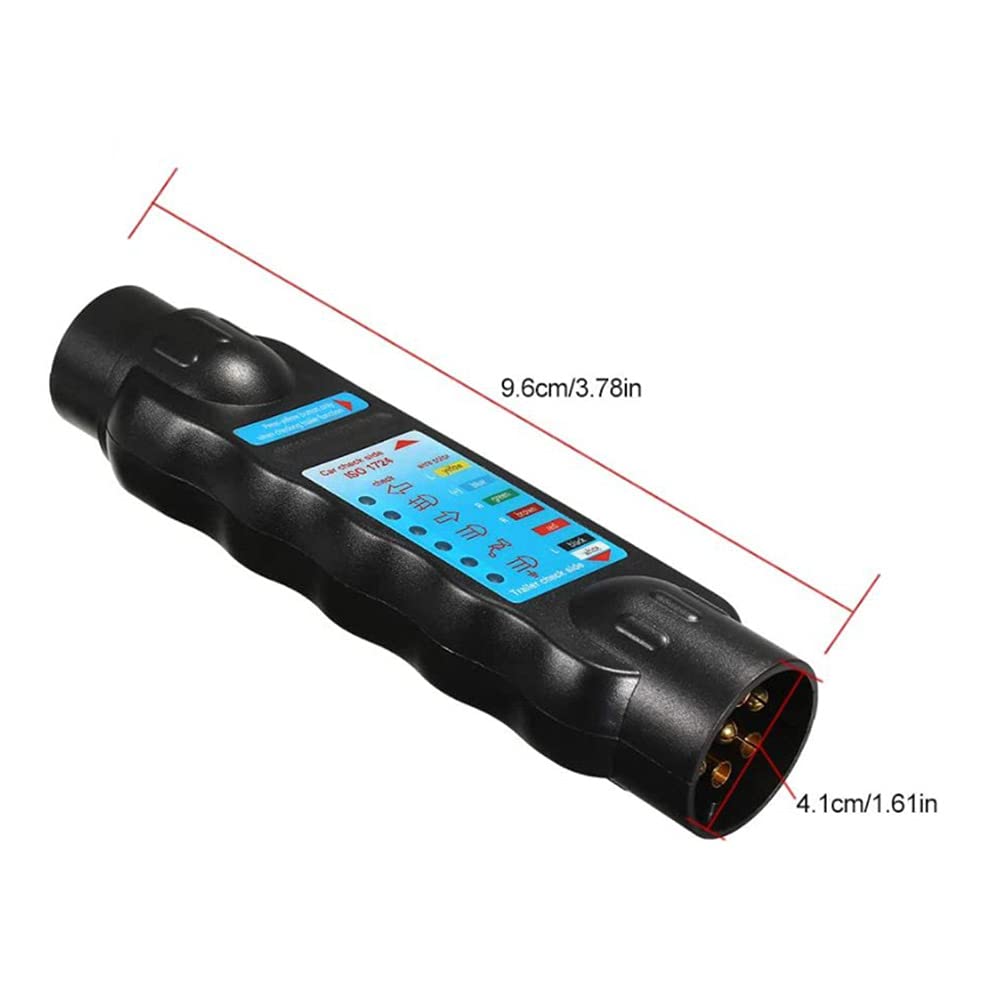 7 Pin Trailer Tester - 12V Trailer Plug Socket Diagnostic Tool for Car, RV & Truck - Circuit Tester for Wiring Connection Testing - Perfect for Roadside Repairs & Trailer Maintenance