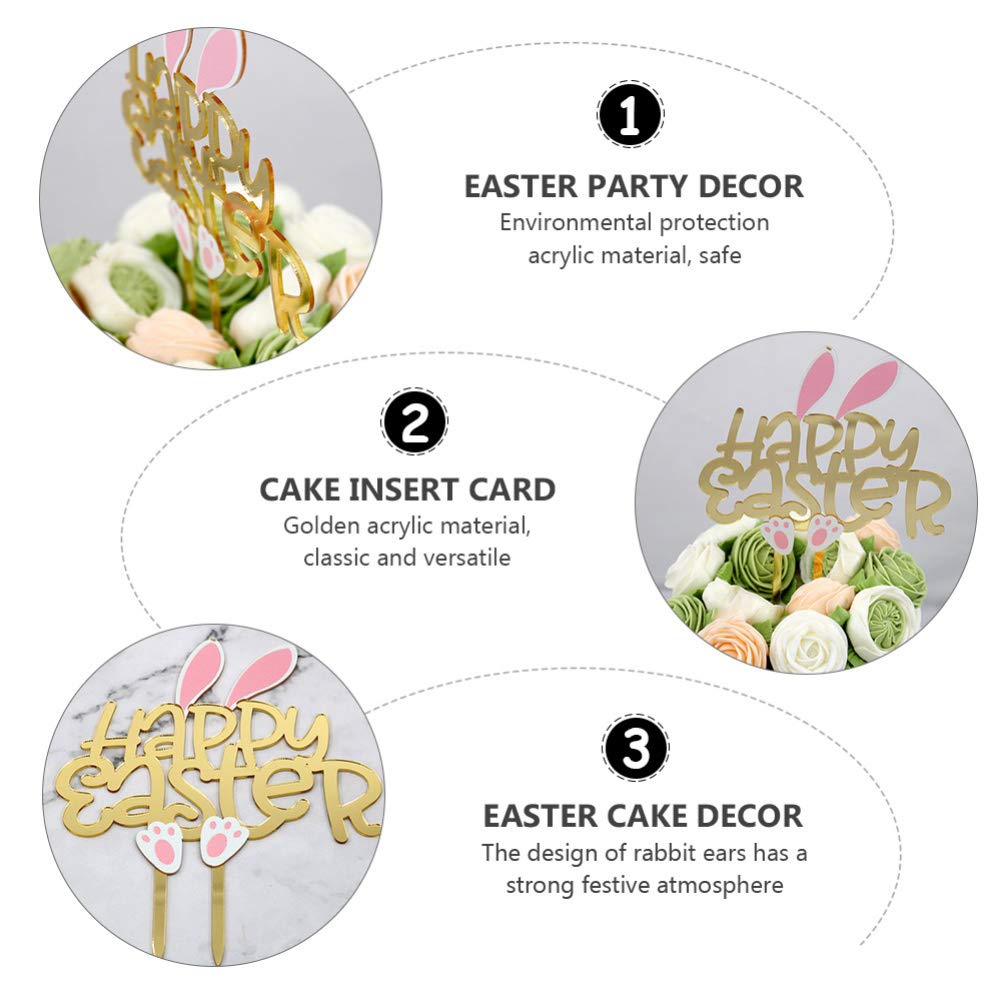 2pcs Easter Cake Toppers - Bunny & Egg Cake Decorations for Easter Desserts, Party Cakes, Cupcakes - Perfect for Easter Celebrations, Spring Parties & Holiday Baking