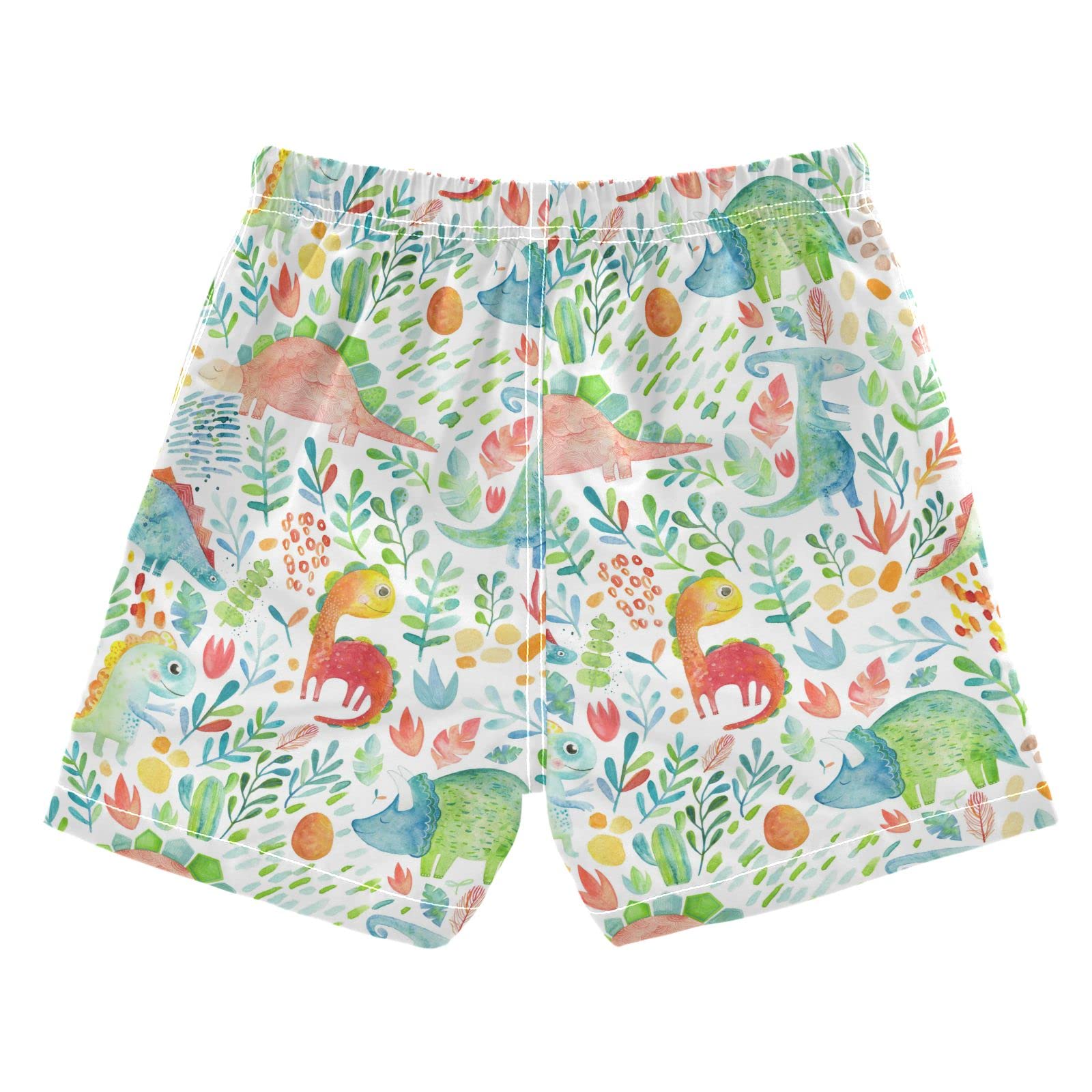 **Dinosaur Floral Boys Swim Trunks - Toddler & Kids Bathing Suits (2T-12) for Beach, Pool & Summer Fun**