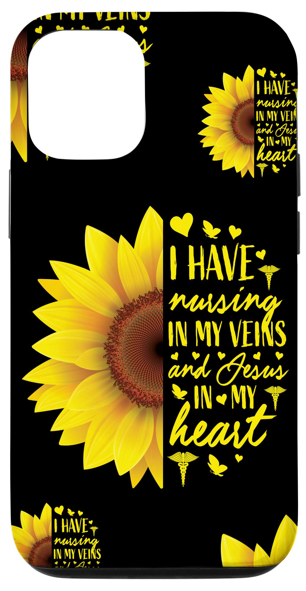 Cute Nurse iPhone 12/12 Pro Case - Christian Gift Sunflower Design Phone Cover for Nurses - Perfect for Medical Professionals & Healthcare Workers