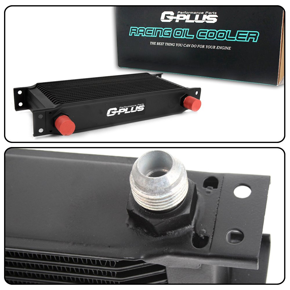 G-PLUS 16 Row AN10 Thermostat Adaptor Universal Aluminum Engine & Transmission Oil Cooler Kit - High Performance Cooling for Cars & Trucks | Ideal for Racing, Towing & Off-Road Use