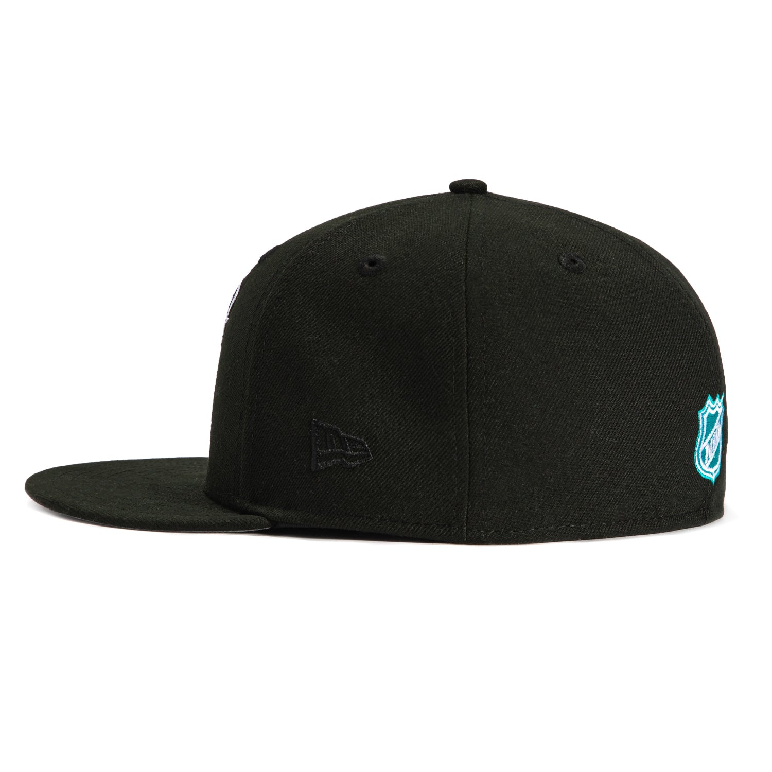 New Era 59Fifty San Jose Sharks Logo Patch Snapback Hat - Black NHL Hockey Cap for Men & Women - Perfect for Games, Fan Gear & Streetwear Fashion