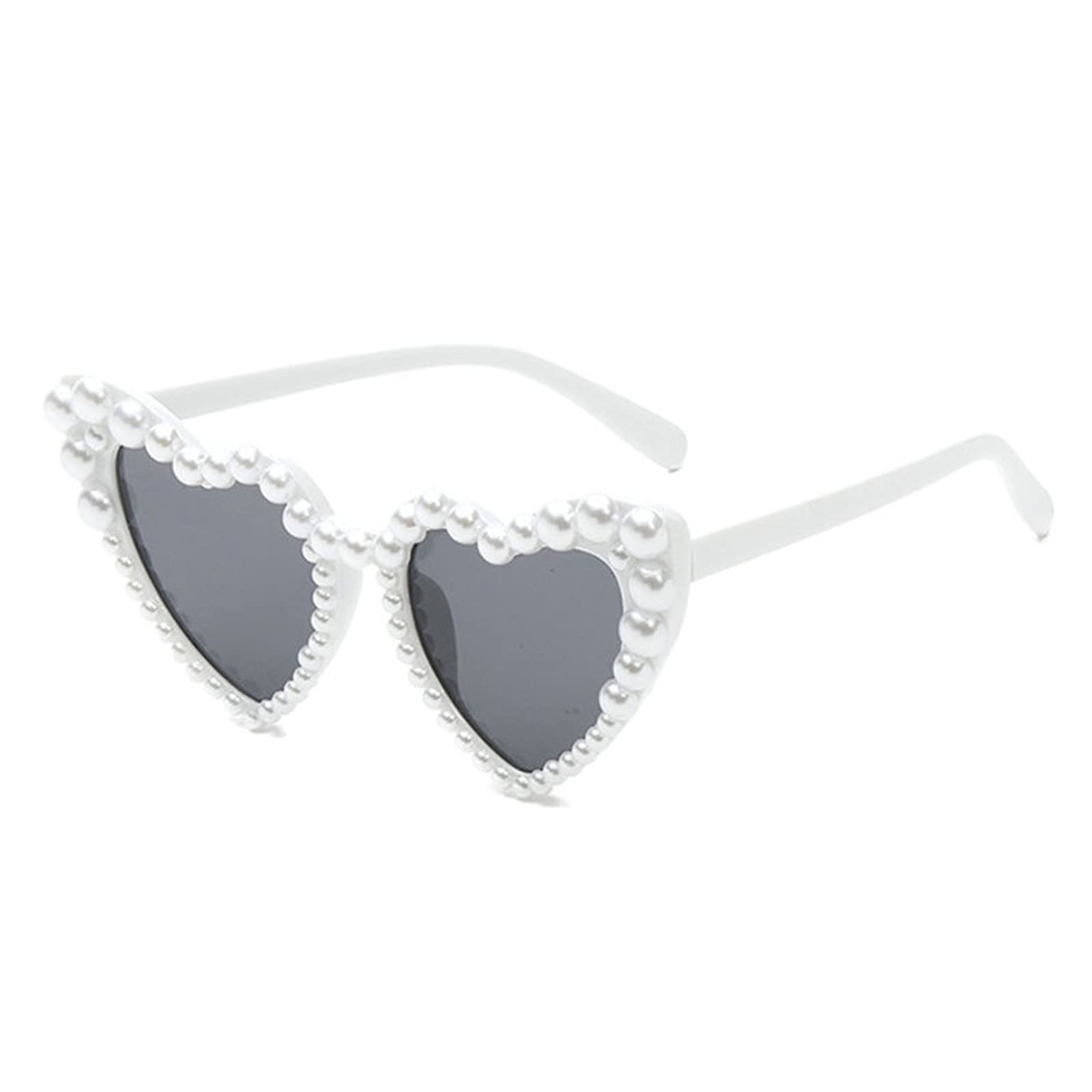 Luxury Heart-Shaped Pearl Sunglasses for Women - Elegant Shimmering Bling Sun Glasses with Fine Detailing | Perfect for Beach, Vacation, and Summer Fashion Accessories