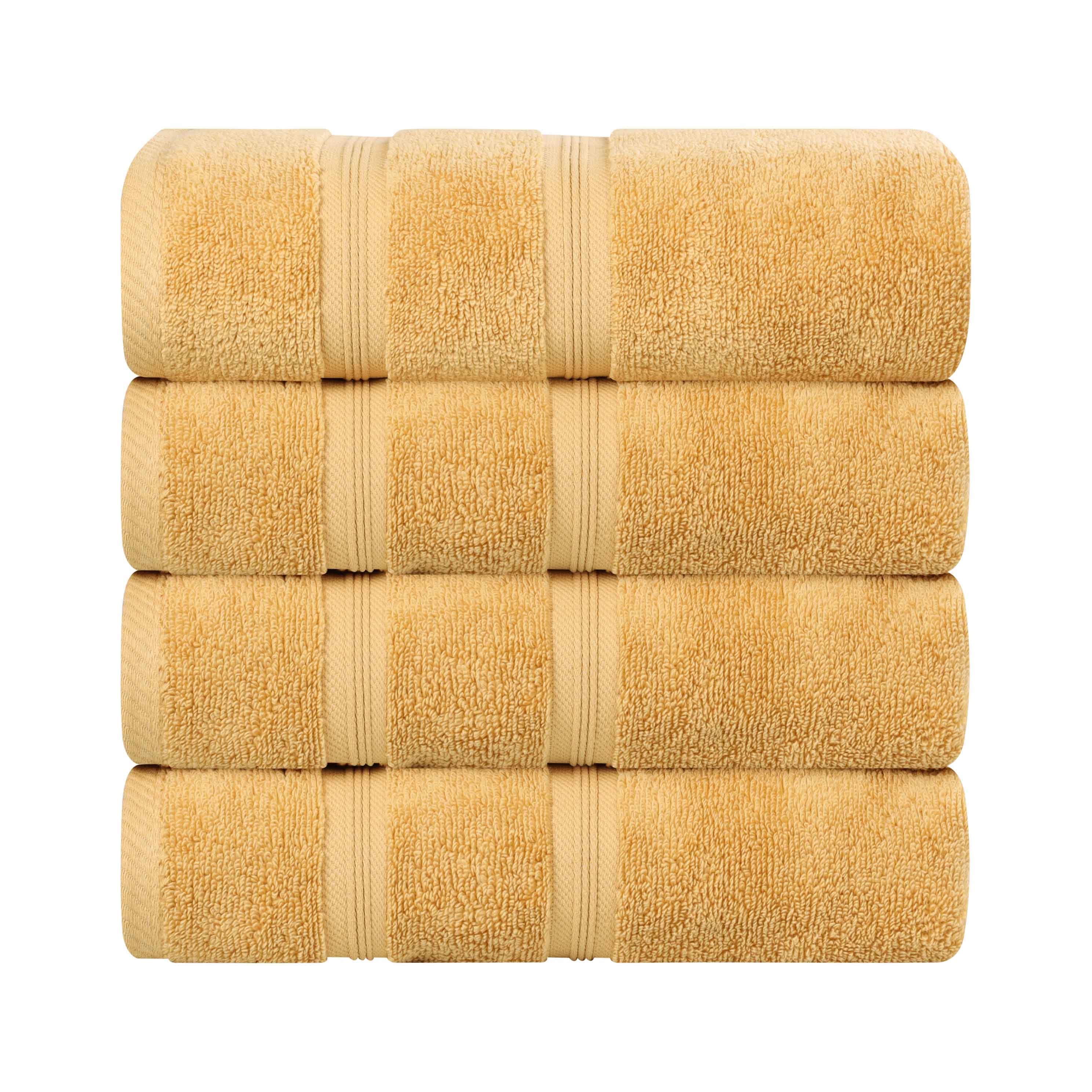 Premium Soft Medium Weight Cotton Bath Towels Set of 4 - Ultra Absorbent, Quick Dry & Zero Twist - Perfect for Spa, Bathroom & Beach Use