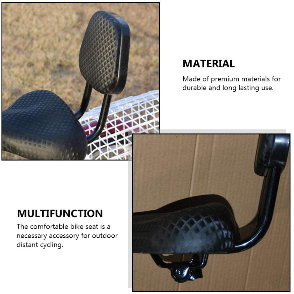 BESPORTBLE Comfortable Bicycle Saddle with Backrest - Wide Mountain & Road Bike Seat, Breathable Injection Molded Cycling Saddle Pad for Men & Women - Perfect for Long Distance Riding, Commuting, and Outdoor Adventures