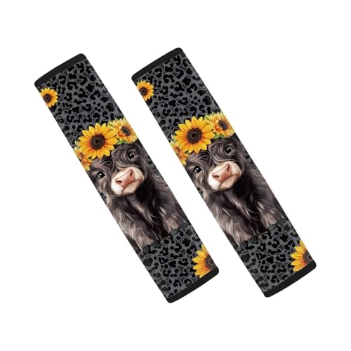 Black Leopard Sunflower Highland Cow