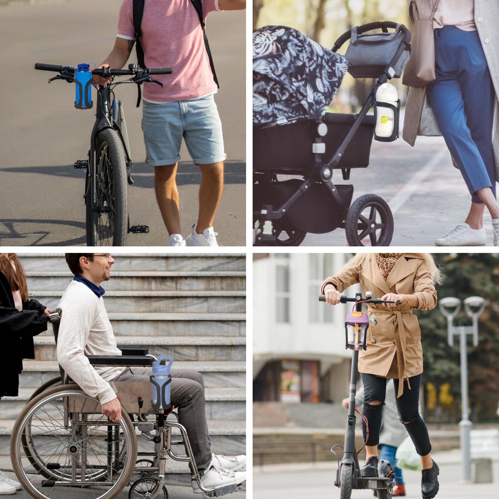 Universal Stroller Cup Holder (2-Pack) - Insulated Drink Holder for Baby Strollers, Bikes, Wheelchairs & Walkers - Perfect for Coffee, Water Bottles & Snacks On-the-Go