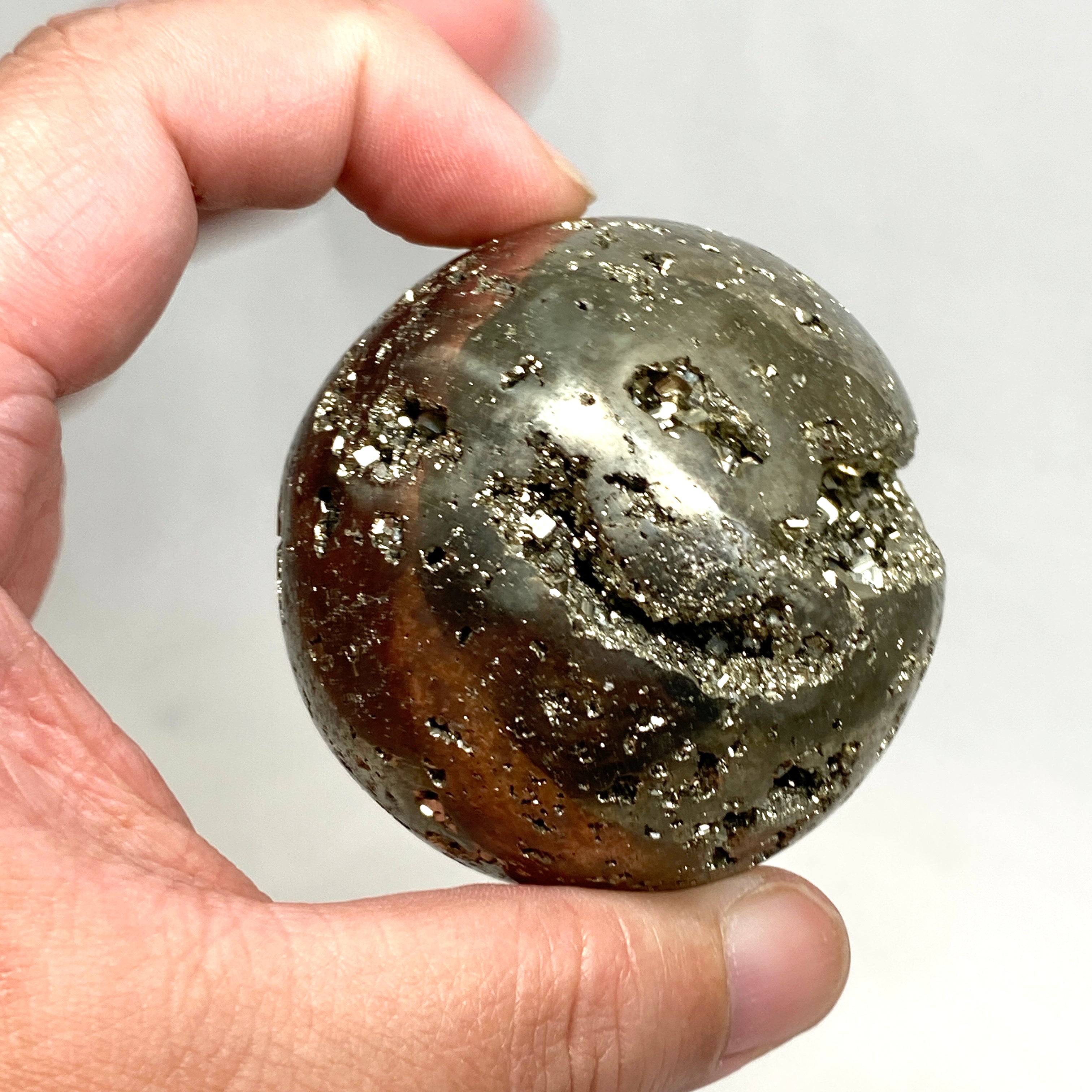 Natural Pyrite Sphere - 3 Inch Healing Crystal for Meditation, Feng Shui & Home Decor | Perfect for Energy Balancing & Spiritual Growth