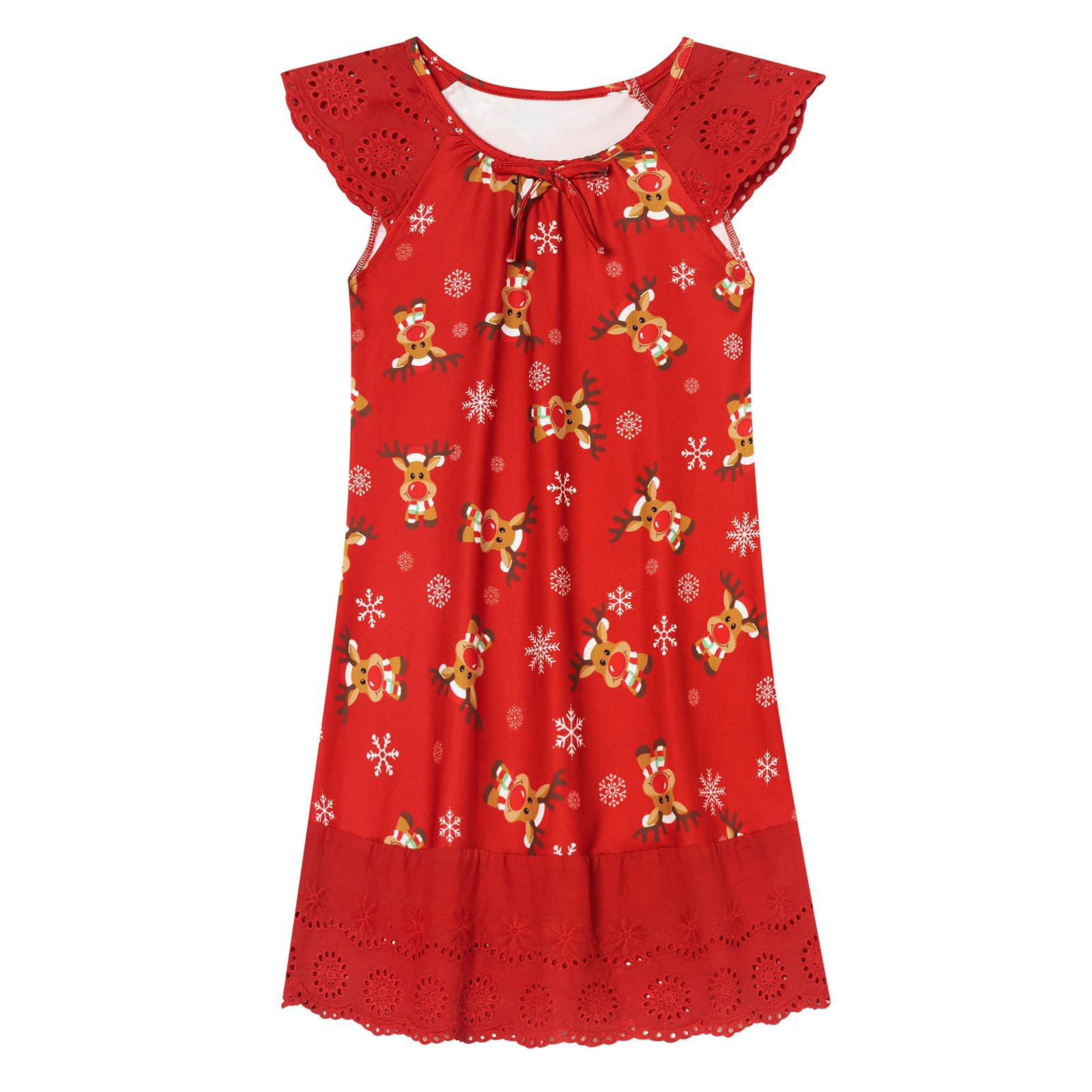 Cute Princess Nightgown for Girls - Flutter Sleeve Sleepwear Pajama Dress for 5-12 Years | Comfortable Kids Nightie for Sleepovers, Bedtime & Loungewear