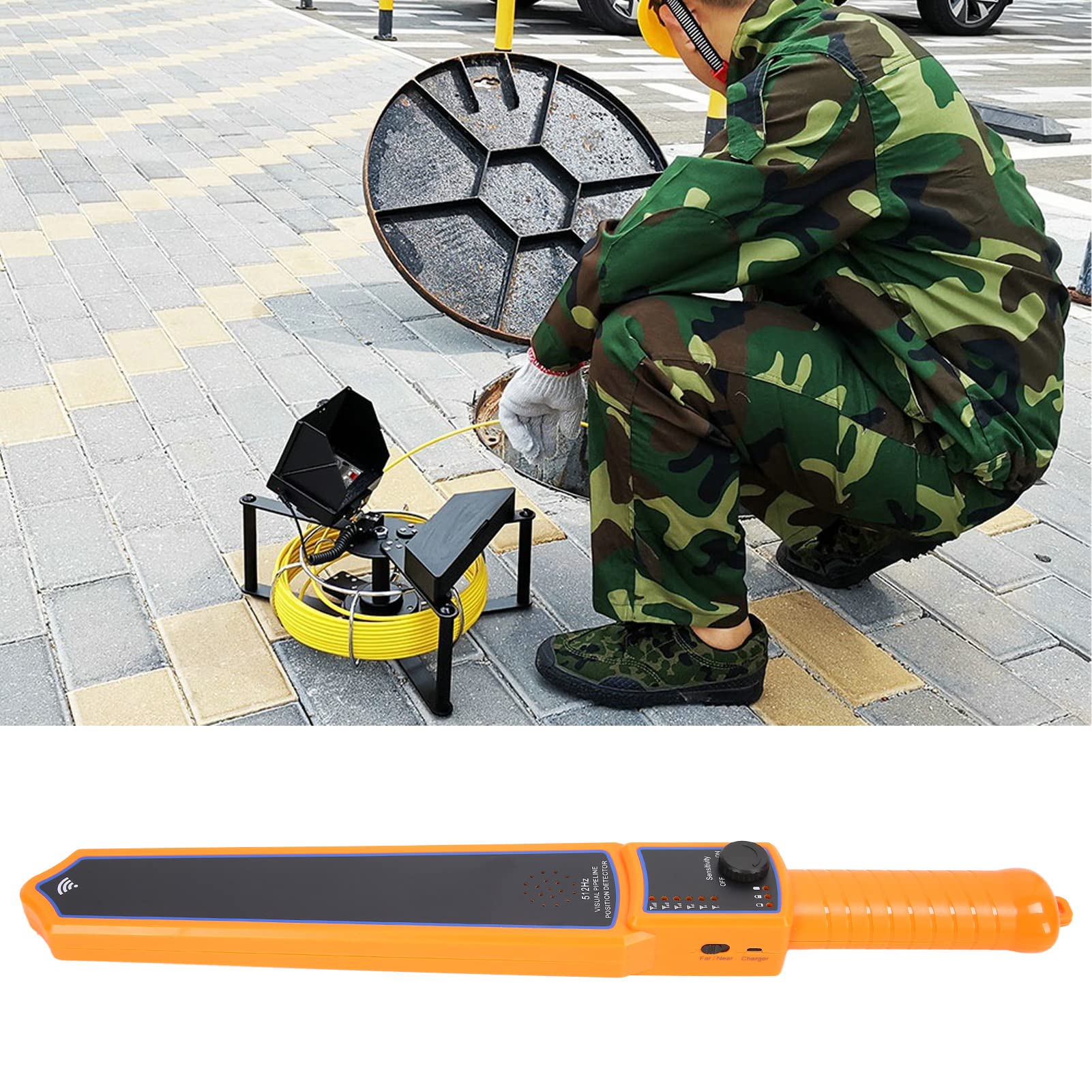 Hilitand 512Hz Sewer Camera Receiver - 16.5ft Waterproof Pipe Inspection Camera with Underground Locator | Plumbing Drain Snake for Pipeline Inspection | Perfect for Home Repairs, Commercial Maintenance & Industrial Pipe Diagnostics
