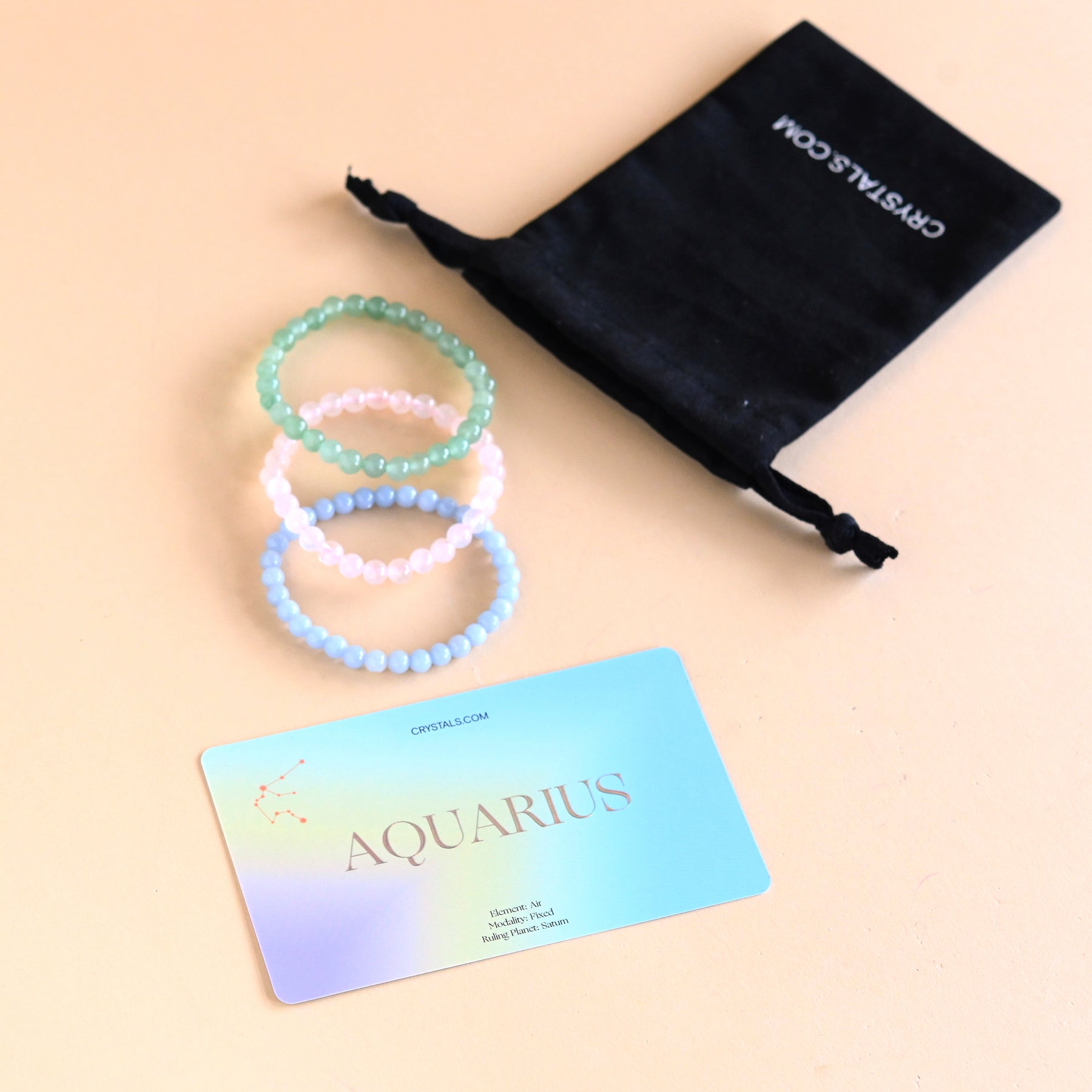 Aquarius Zodiac Bracelet Trio Set - Sterling Silver Adjustable Star Sign Bracelets for Women - Perfect for Birthdays, Gifts & Daily Wear