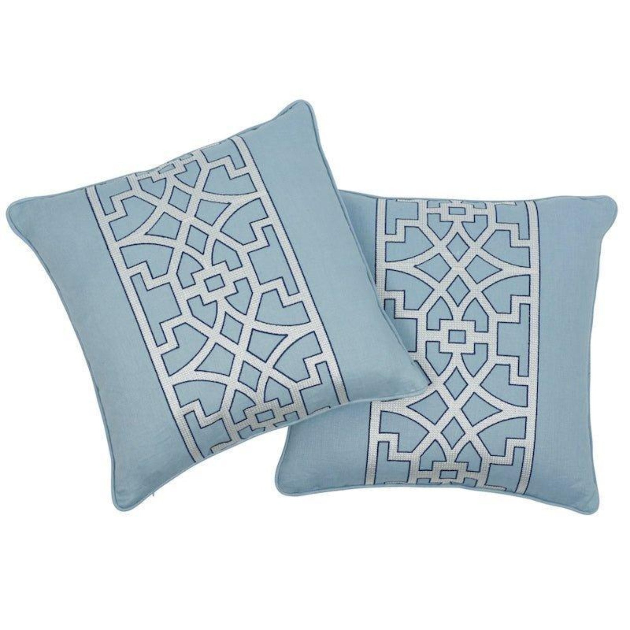 Blue & White Traditional Chinoiserie Fretwork 18