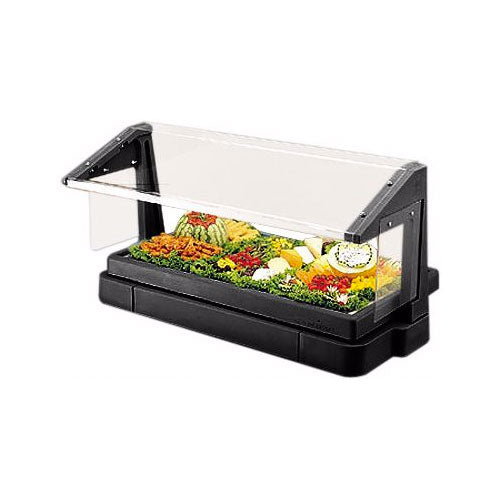 Cambro BBR480110 3-Pan Tabletop Food Bar with Sneeze Guard - Black | Buffet Serving Station for Restaurants, Catering & Events