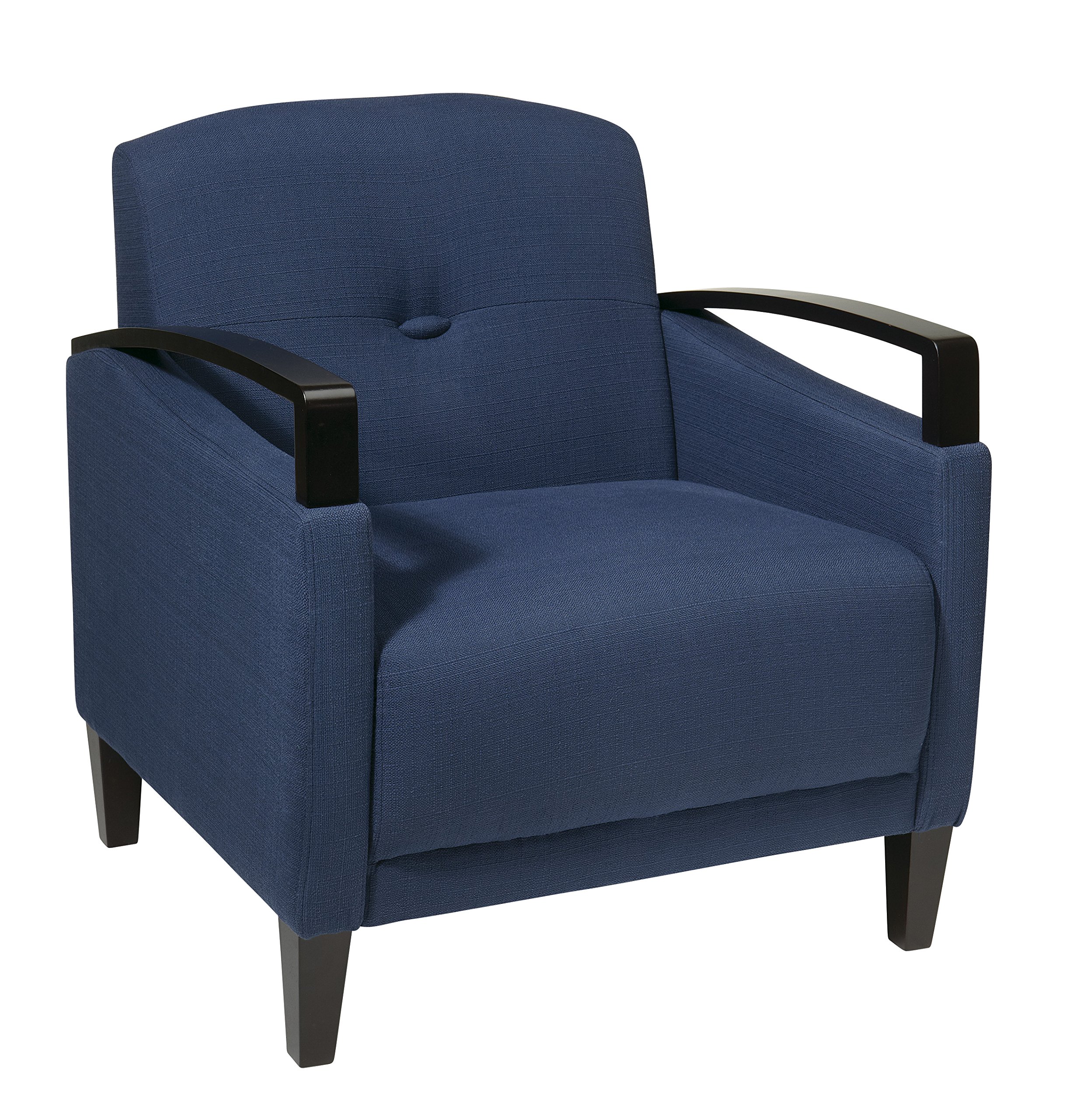 OSP Home Furnishings Main Street Chair - Modern Accent Chair for Living Room, Bedroom & Office - Comfortable Upholstered Armchair with Sturdy Wooden Legs - Perfect for Reading, Relaxing & Home Decor