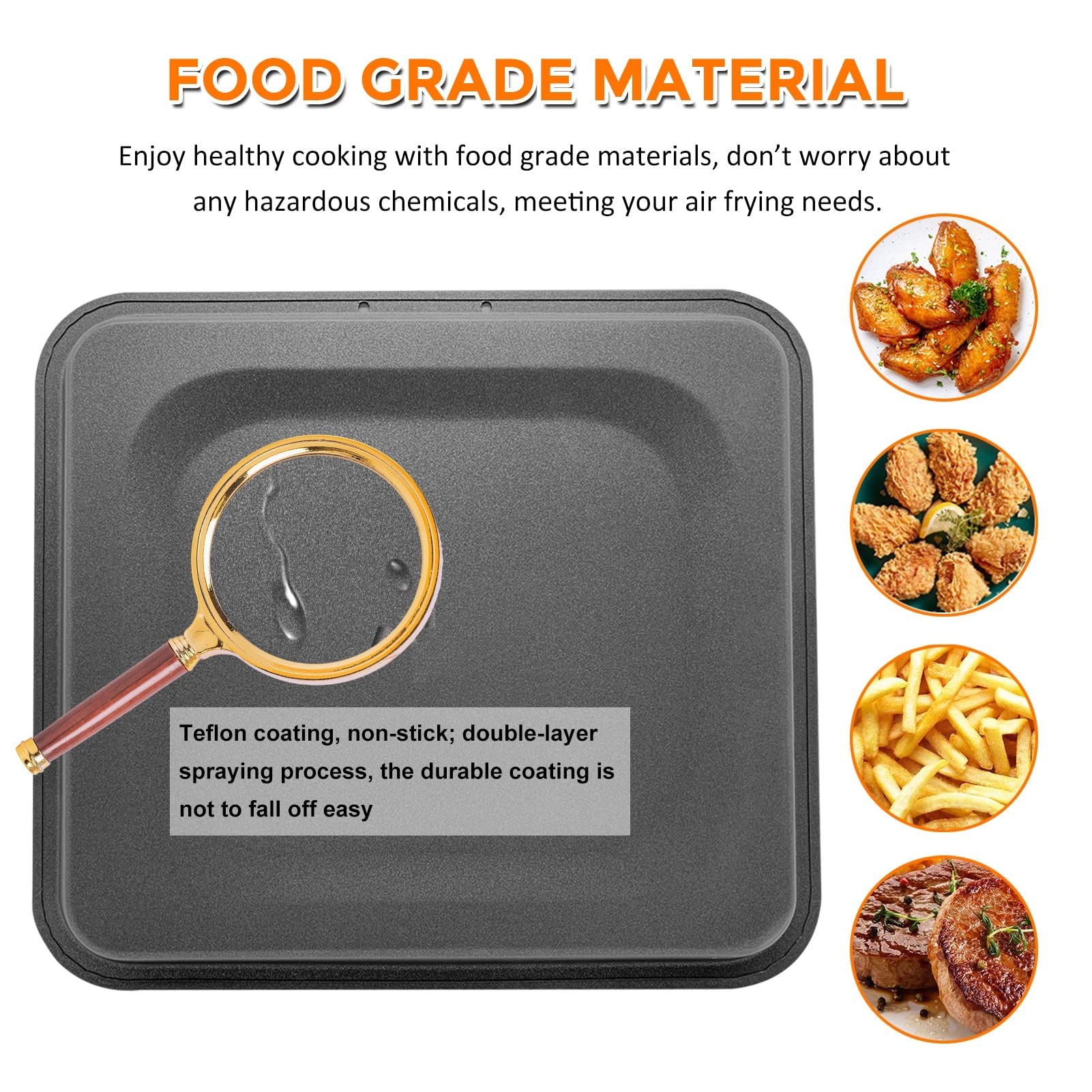 Premium Nonstick Air Fryer Drip Tray (2-Pack) for Instant Vortex Pro/Plus, Innsky, Chefman PowerXL - Dishwasher Safe Oil Drip Pans - Perfect for Healthier Frying & Easy Cleanup