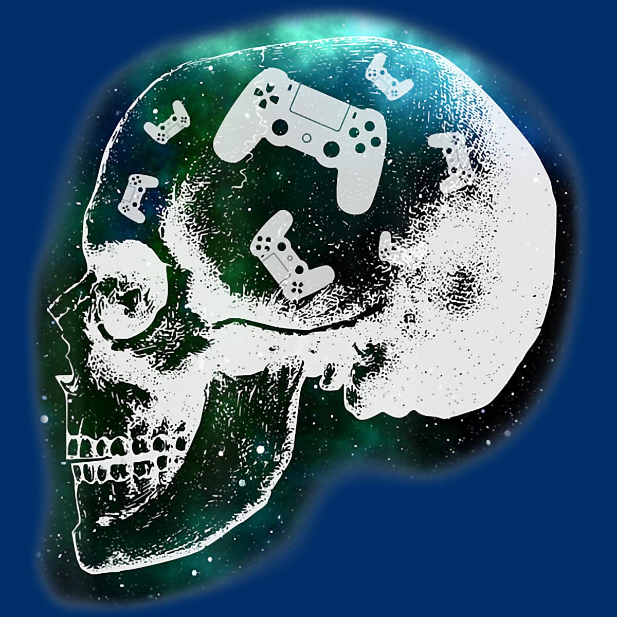 Design By Humans Boys Gaming T-Shirt - Skull Mind Graphic Tee by COVI - Perfect for Gamers & Skull Lovers