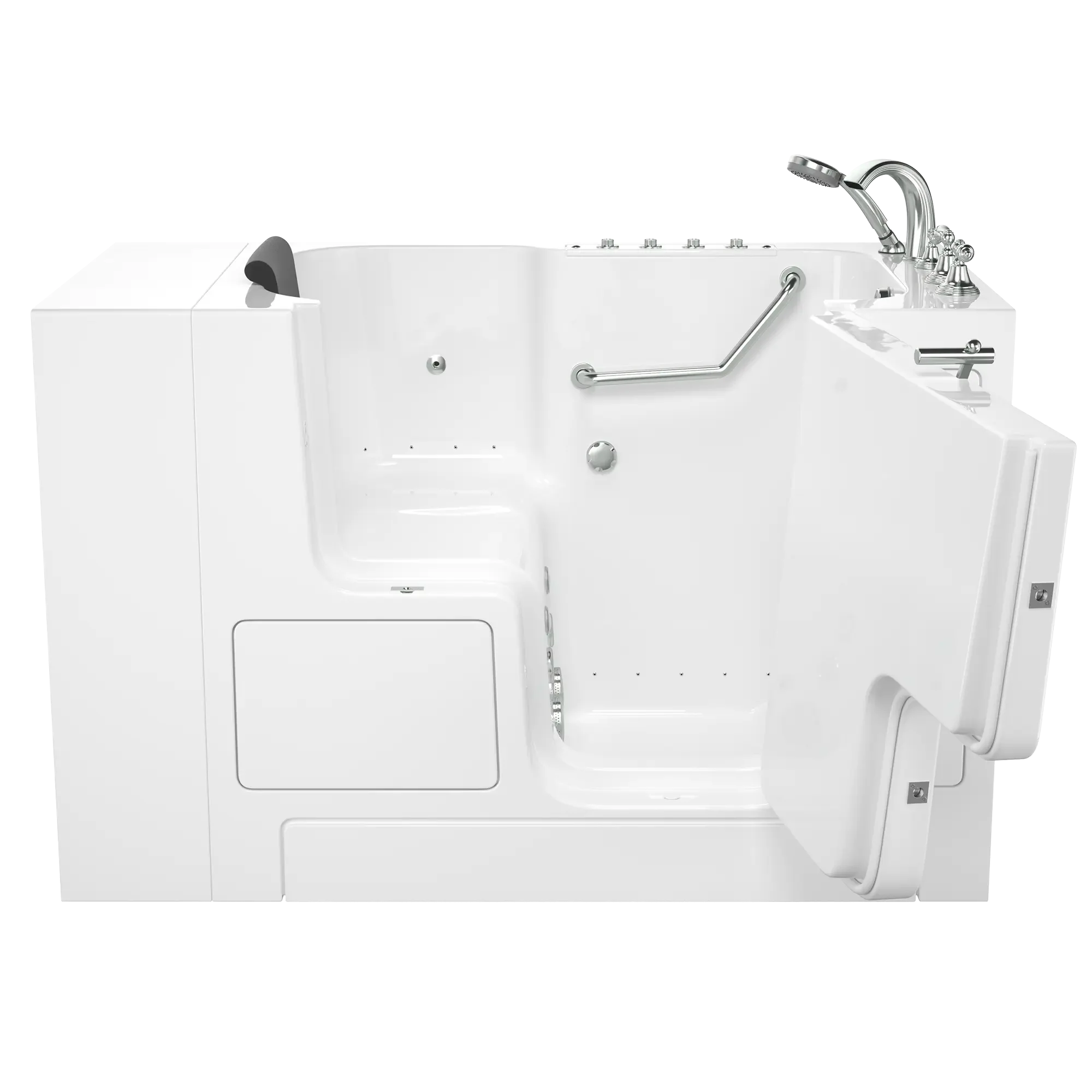 Premium 32 x 52 Inch Gelcoat Walk-In Bathtub with Air Spa & Whirlpool Systems - Right Hand Drain & Faucet - Ideal for Elderly & Mobility Support, Relaxing Hydrotherapy at Home