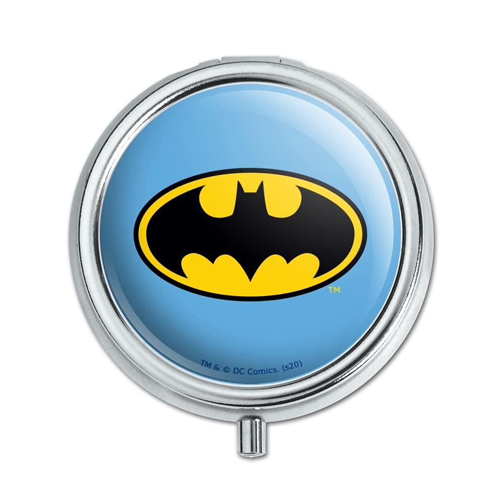 Batman Classic Bat Shield Logo Pill Case - Keychain, Trinket Box & Gift for Fans - Perfect for Cosplay, Collectibles & Everyday Use
