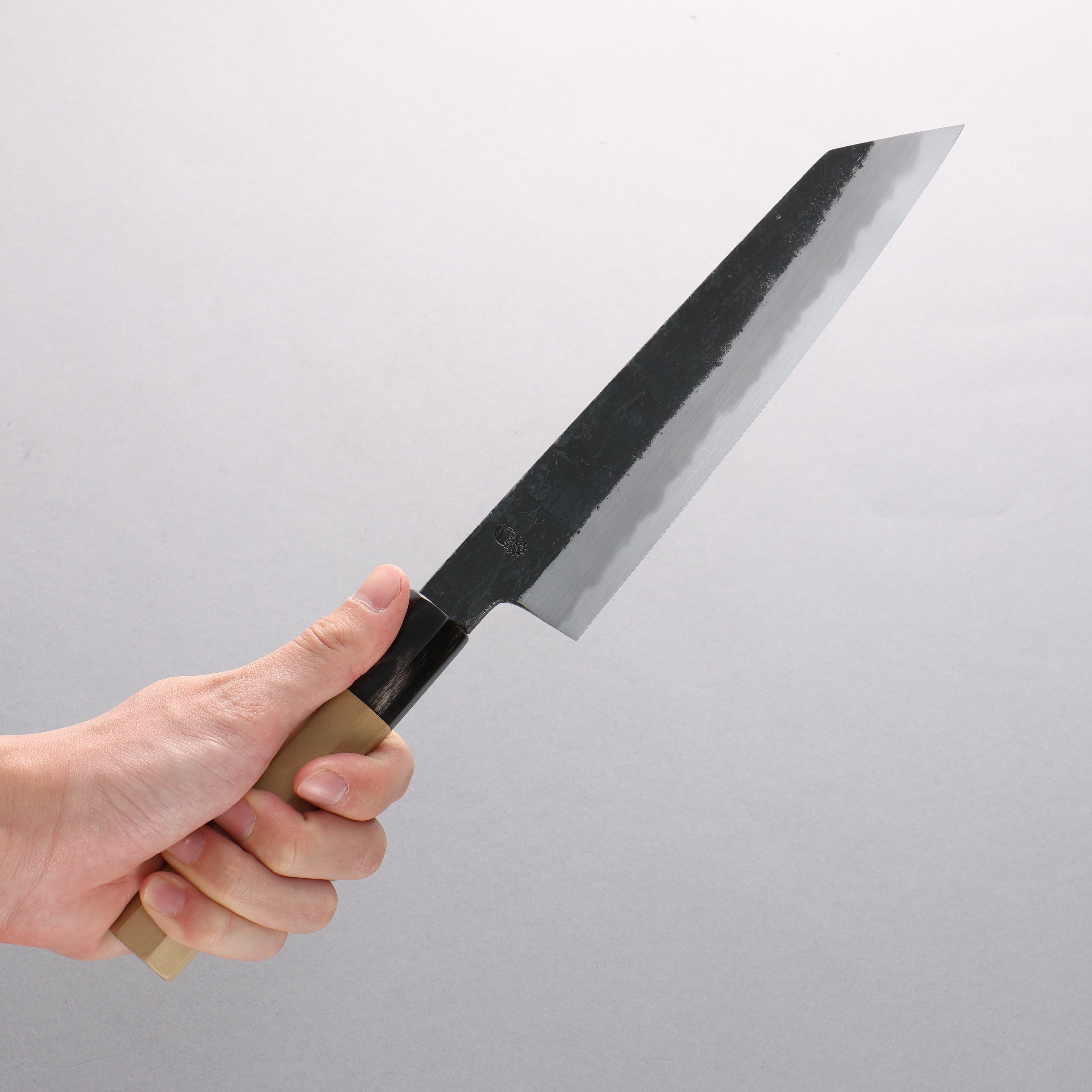Premium Kikuzuki White Steel No.2 Kiritsuke Gyuto Knife 210mm - Black Finish, Magnolia Wood Handle - Japanese Chef Knife for Sushi, Meat Cutting & Precision Cooking