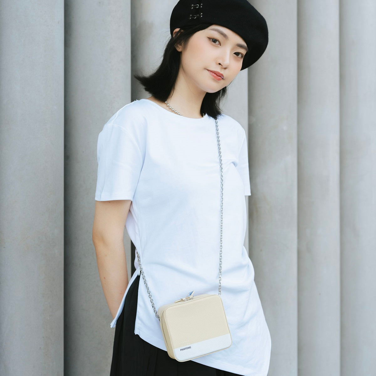 Samuel Ashley x Pantone Leather Square Bag - Stylish Crossbody Purse for Women, Fashionable Designer Handbag for Work, Travel & Everyday Use