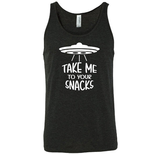 Unisex Take Me To Your Snacks T-Shirt - Funny Alien UFO Graphic Tee for Men & Women - Perfect for Sci-Fi Fans, Space Enthusiasts & Snack Lovers