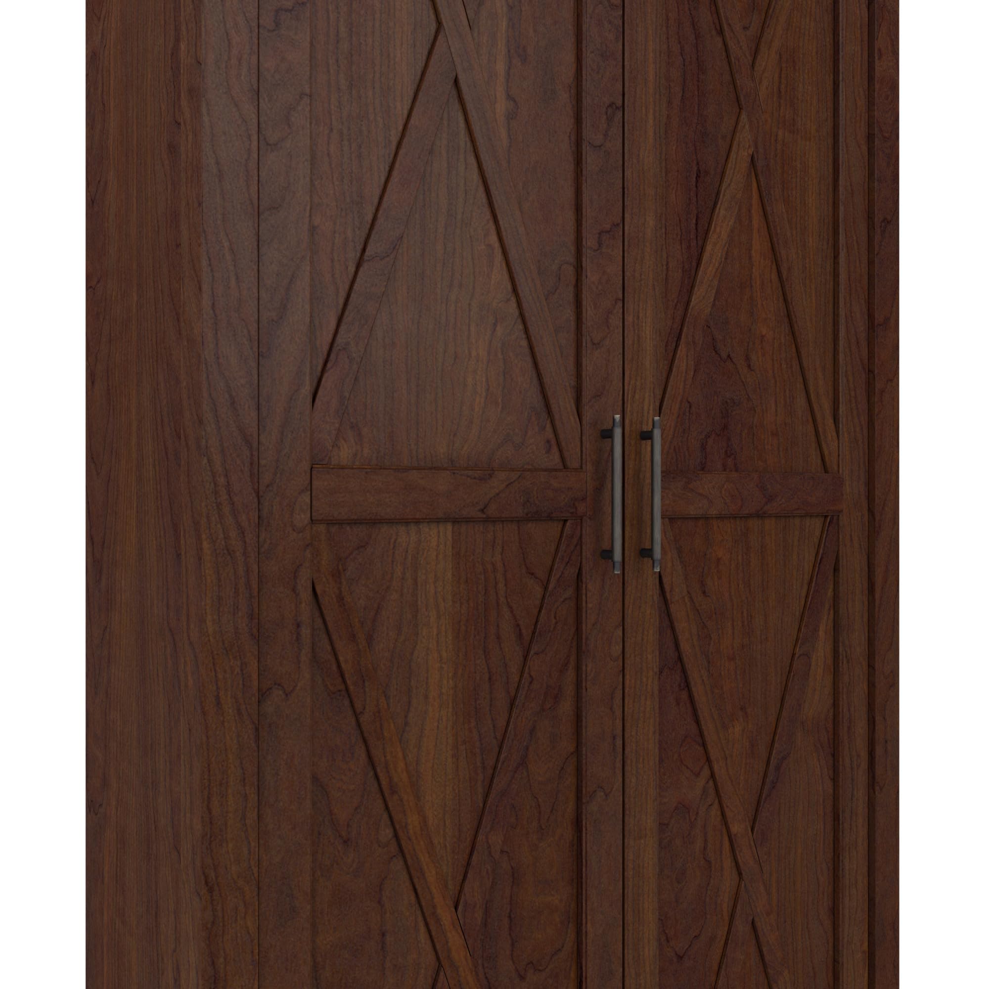 Bush Furniture Key West Tall Storage Cabinet with Doors - Bing Cherry Accent Chest for Home Office, Living Room, Entryway & Kitchen Pantry | Organize Files, Dishes & Home Decor in Style