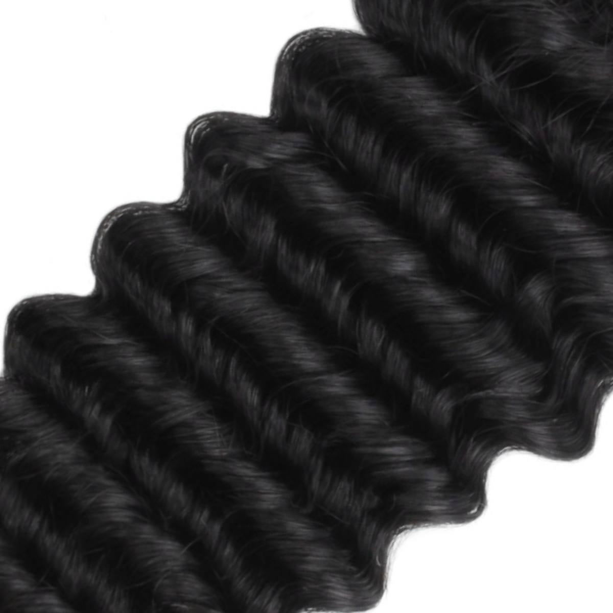 5x5 Deep Wave HD Lace Human Hair Closure - Natural Black Brazilian Virgin Hair for Sew-In Weave & Protective Styles | Perfect for Daily Wear, Parties & Special Occasions