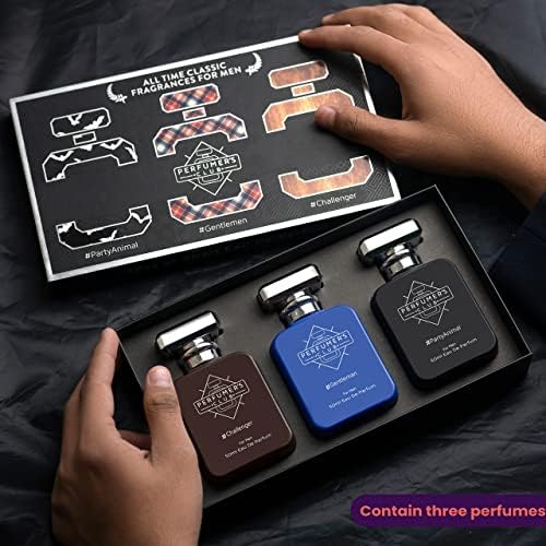 Premium Craft All Time Classic Men's Fragrance Gift Set - 3 Eau De Parfum (Party Animal, Gentleman, Challenger) | 24-Hour Long Lasting | Valentine's Day Gift for Him | Perfect for Date Nights, Office & Special Occasions