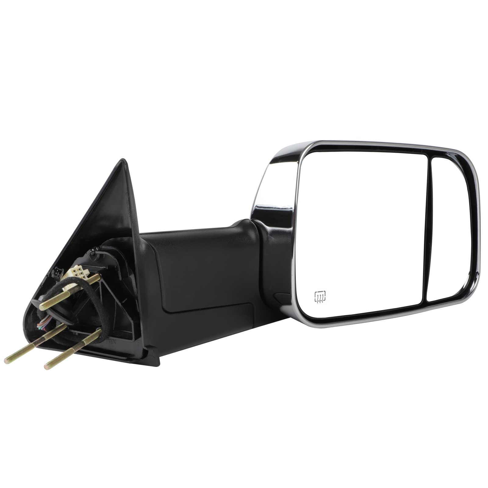 1998-2001 Dodge Ram 1500/2500/3500 Truck Towing Mirrors - Power Heated Side Mirrors with Turn Signal & Chrome Cap (Pair) - Perfect for Towing, Highway Driving & Night Visibility