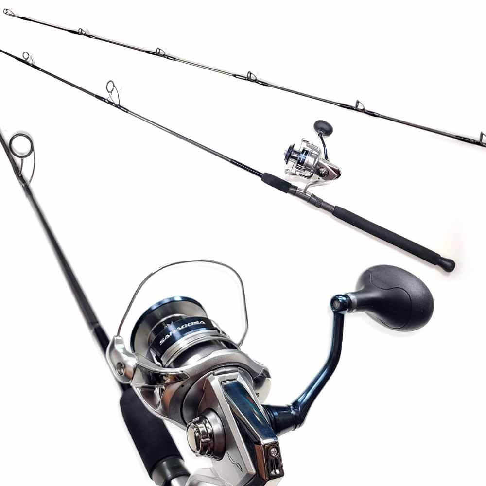 Shimano Saragosa 6000 Spinning Reel & Capt. Harry's CHS715G Fishing Rod Combo - Saltwater & Freshwater Fishing Gear for Surf, Pier, and Offshore Angling
