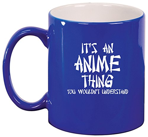 Anime Ceramic Coffee & Tea Mug Cup - Blue | Perfect for Anime Fans, Office Use, Home Decor & Gift Giving