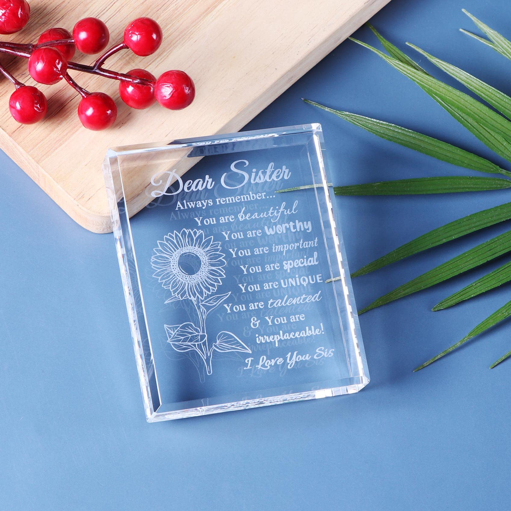 YWHL Sister Birthday Gifts - Thoughtful Crystal Keepsake for Women | Christmas Present for Sister | Perfect for Birthdays, Anniversaries & Special Occasions