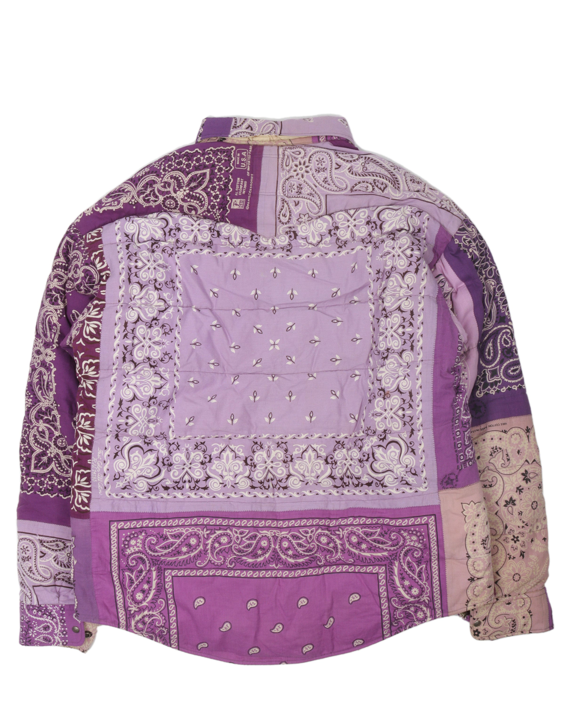 21SS Trendy Purple Bandana Print Jacket for Women - Stylish & Breathable Fashion Outerwear for Spring/Summer, Perfect for Casual Outings, Music Festivals & Streetwear Looks